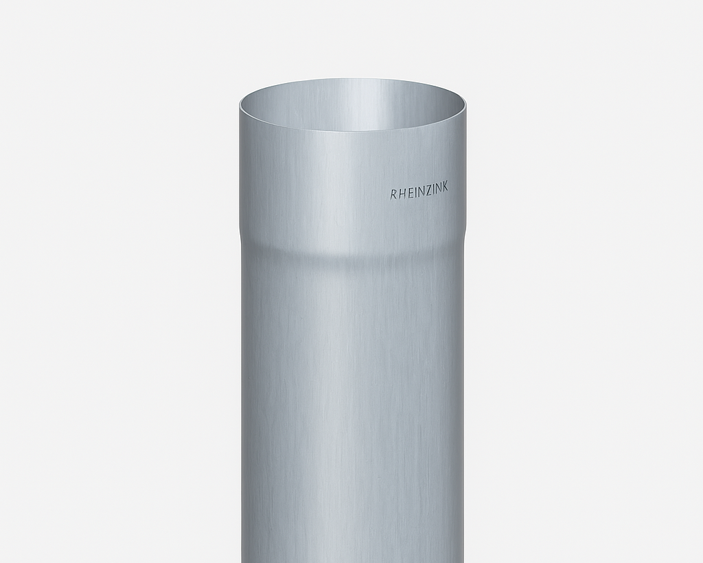 Fallrohr – Titanzink prePATINA blaugrau – Rheinzink – Dachentwässerung