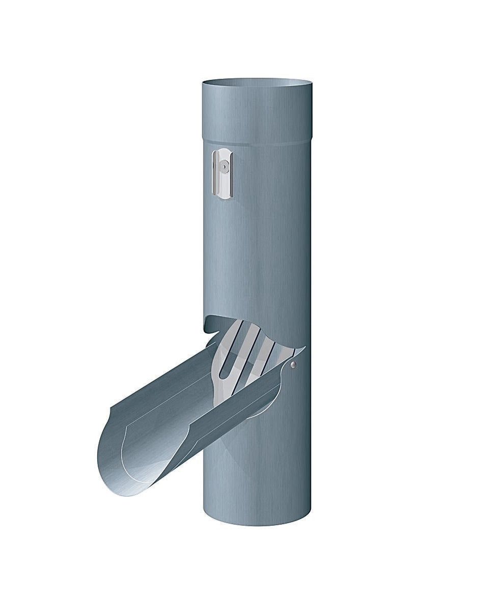 Regenrohrklappe – Titanzink prePATINA blaugrau – Rheinzink – Klappe