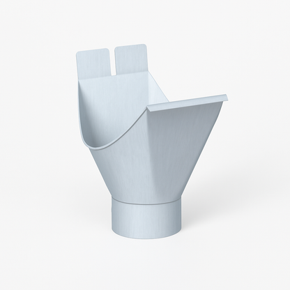 Einhangstutzen halbrund – Titanzink /  prePATINA blaugrau / Schiefergrau – Rheinzink