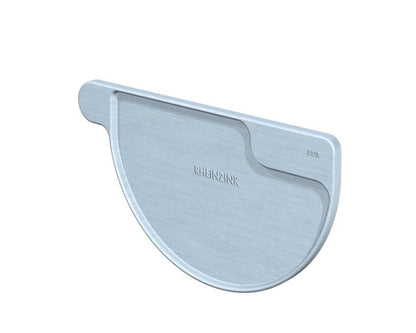 Rinnenboden halbrund links / rechts – Titanzink / prePATINA blaugrau / Schiefergrau – Rheinzink