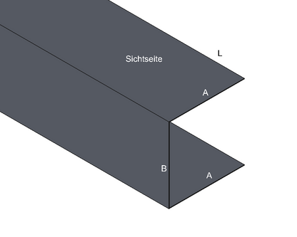 C-Profil/U-Profil Titanzink / prePatina blaugrau / Schiefergrau
