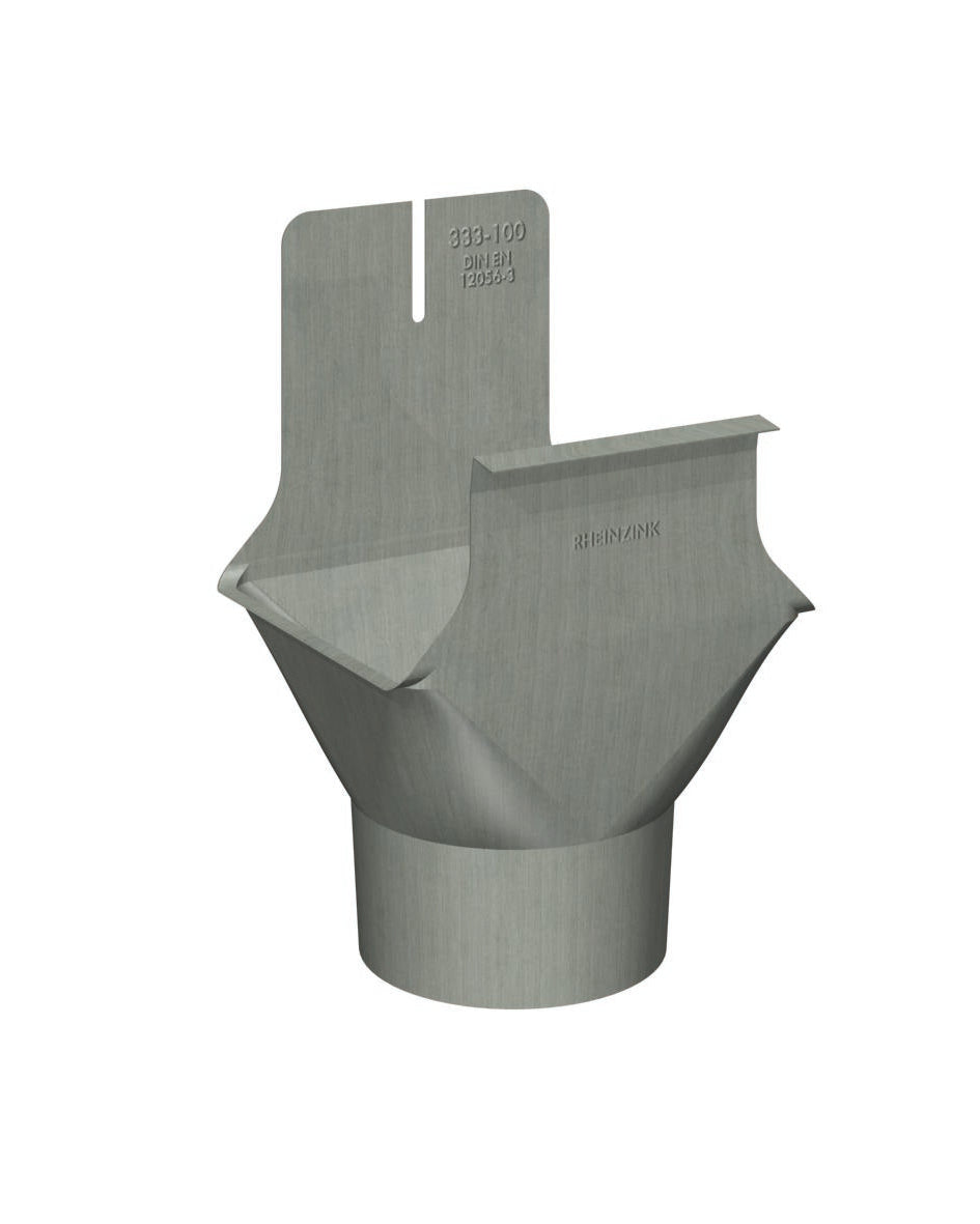 Kastenrinneneinhangstutzen – Titanzink prePATINA blaugrau – Rheinzink