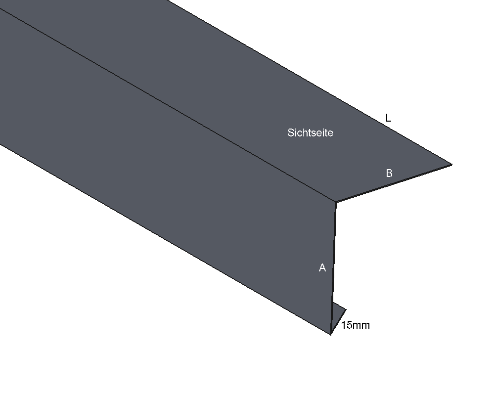 Dachrandprofil Titanzink / prePatina blaugrau / Schiefergrau